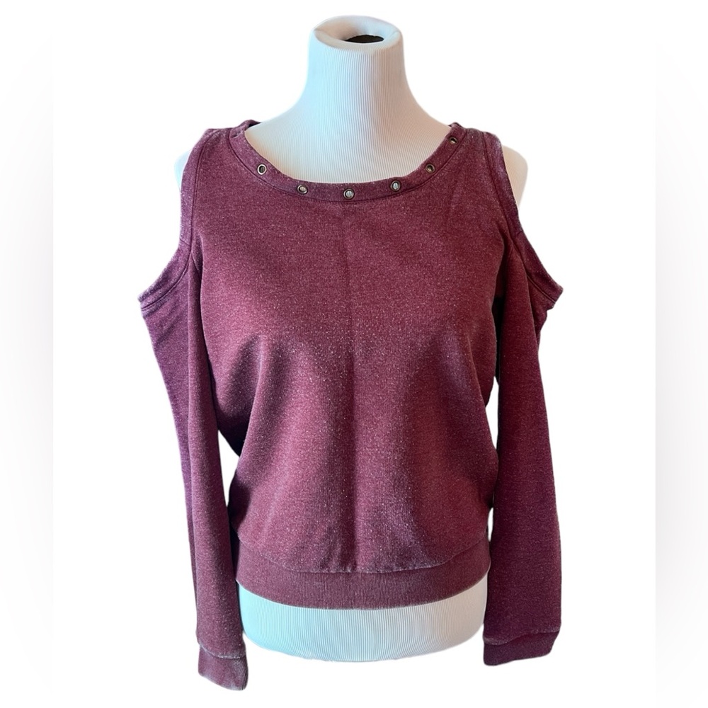 Lucky Brand Cold Shoulder Long Sleeve Blouse